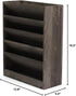 Vintage Rustic Wooden 5 Slot Wall Mounted Document Filing Organizer, Distressed Torched Wood Magazine Rack, Mail Holder