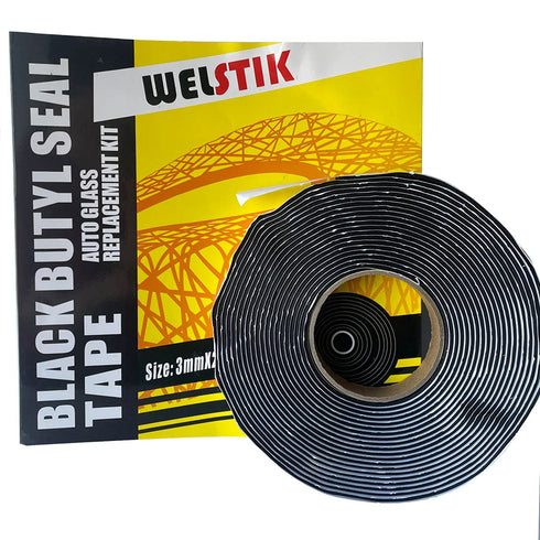 WELSTIK Black Butyl Seal Tape 1/8 Inch x 1 Inch x 30 Foot Leak Proof Putty Tape for RV Repair,Window,Boat Sealing,Glass and EDPM Rubber Roof Patching