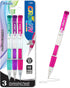 BAZIC Mechanical Pencil 0.5mm Crown, Smooth Writing Pencils Lead, Soft Grip Latex Free Eraser, 1-Pack (3/Pack)