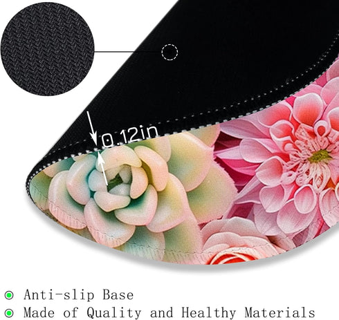 Gctriki Succulents Mouse Pad, Cute Small Mouse Pads for Desk, Botanical Round Travel Mousepad for Wireless Mouse Gaming