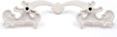 JETLAND 6-Pack, 3" PW1619W76 French Provincial Drawer Pulls - Ivory White, Hole Centers, Vintage Shabby Chic Pulls