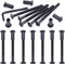 Swpeet 25Pcs M6x70mm Carbon Steel Black Hex Drive Socket Cap Bolts with 1Pcs Allen Wrench, Furniture Binding Bolts Kit