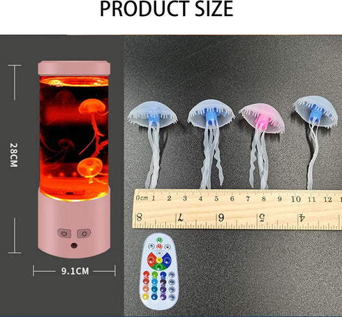 BiiKoon Jellyfish Lava Cool Lamp Aquarium Mood Lamps for Relaxing, Jelly Fish Tank Led Night Light for Home Office Room