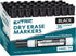 Dry Erase Markers, 12 Count Chisel Tip White Board Markers, Black Classroom Pack