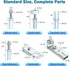 Bifold Door Hardware Repair Kit - 1 Pack Bi-fold Sliding Closet Doors Replacement Parts Include Top & Bottom Bracket, 3/8" Pivot, 7/8" Guides Wheel, for Folding Pocket Door Accordion Door Barn Door