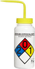 SP Bel-Art Right-to-Know Safety-Vented/Labeled 4-Color Sodium Hypochlorite (Bleach) Wide-Mouth Wash Bottles; 500ml