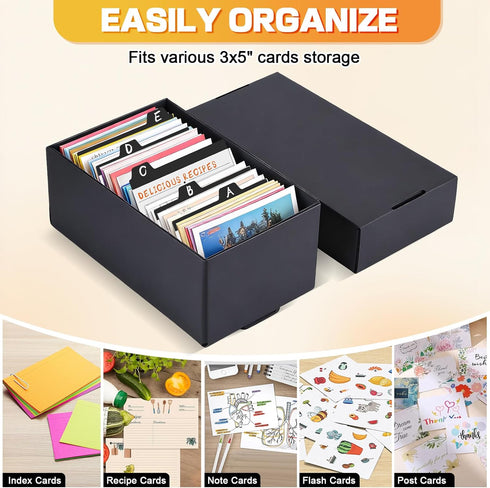 4Pack 3x5 4000 3x5 3''x5'' Index Card Holder, Index Card Box Hold Cards, Flash Card Holder Index Cards Case Note Card