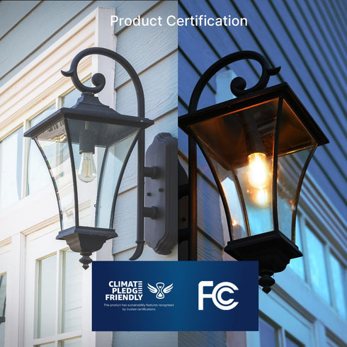 ST19 Bulb, 8W (100W 1400LM,Vintage E26 2700K 2Pack FLSNT Dusk to Dawn Outdoor Sensor LED Light Eqv.), Filament Base