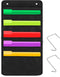 Heavy Duty 5 Pocket Door Hanging File Organizer, Black Wall Storage Pocket Charts for Classroom or Office