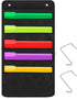 Heavy Duty 5 Pocket Door Hanging File Organizer, Black Wall Storage Pocket Charts for Classroom or Office