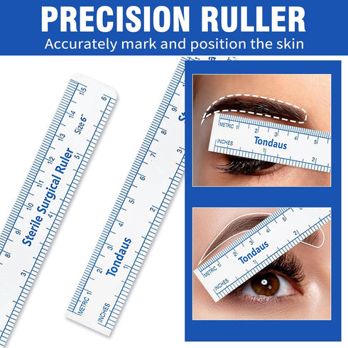 6 Pcs Professional Surgical Tip Skin Marker Pen, White Stencil Markers for Eyebrow, Tattoo Skin Marking, Individually