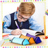 6 Kisston Pcs Pencil Pouch Case Bulk Colorful Kawaii Cute Pencil Crayon Shaped Bags with Zipper Aesthetic Crayon Case
