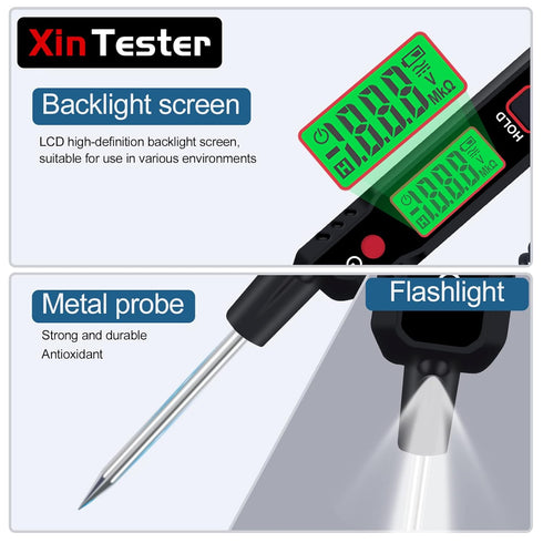Automotive Test Light, 0.8-100V DC Car Circuit Tester, Vehicle Voltage Resistance Detector Pen with LCD Backlight