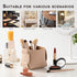 HOMIEAZICOZI 2-Pack Cork Leather Makeup Brush Holder Organizer - Stylish Desk Accessories Storage for Home Decor