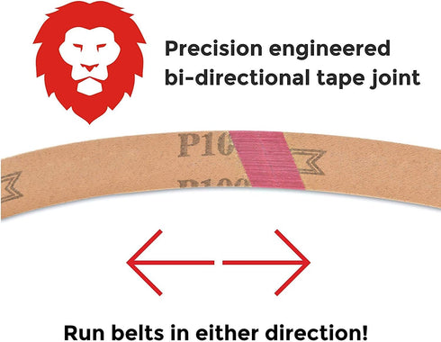 Red Label Abrasives 3/4 x 12 Inch Medium P220 Grit Knife Sharpener Sanding Belts, 10 Pack