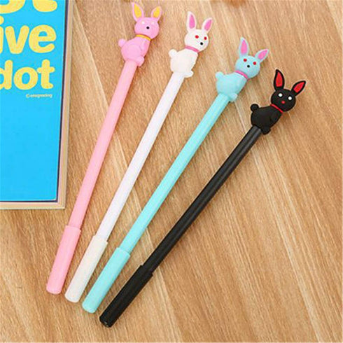 Animal Cute Rabbit Gel Ink Pen Cute Kawaii Black Writing Pens Ballpoint Black Ink Gel Pen Party Gift Gel Ink Pens Funny School Stationery Office Supplies(6PCS) by WIN-MARKET