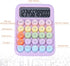 Mechanical Pushbutton Calculator, 12 Digit Large LCD Display, Big Buttons, Colorful Candy Calculator for Home