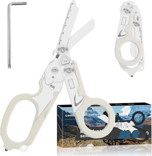 6 1 in trauma shears, folding emergency shear, Outdoor Camping Tools, Seat Belt Cutter, Oxygen Cylinder Wrench