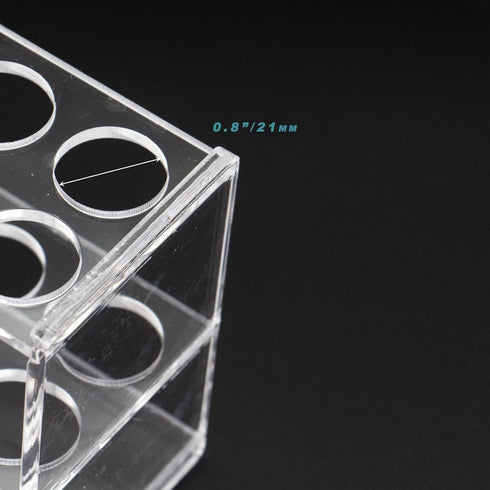 Acrylic Test Tube Holder Rack, 2x6 Wells, 12 Sockets for 25ML Test Tubes, Clear Acrylic Lab Stand