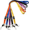 YOUOWO 5 Pack Nylon Neck Lanyards with Detachable Buckle, Breakaway Strap for ID Badge, Key, Phones, USB, Black, Blue,