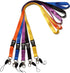 YOUOWO 5 Pack Nylon Neck Lanyards with Detachable Buckle, Breakaway Strap for ID Badge, Key, Phones, USB, Black, Blue,