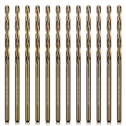 12 Pcs 5/64" Cobalt Drill Bits, M35 HSS Metal Drill Bit Set with Storage Case for Hard Metal, Stainless Steel