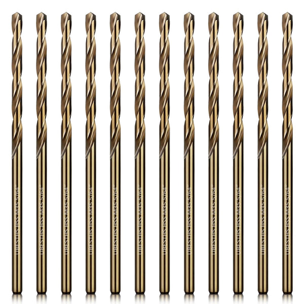 12 Pcs 5/64" Cobalt Drill Bits, M35 HSS Metal Drill Bit Set with Storage Case for Hard Metal, Stainless Steel