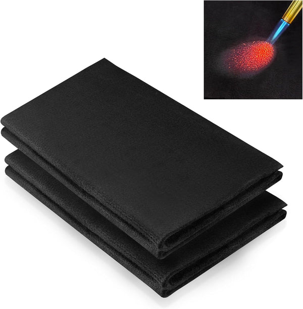 Carbon Felt Welding Blanket Fireproof - 2 Packs 12" X 27" Heat Resistant Fabric for Torch, Solder Protection