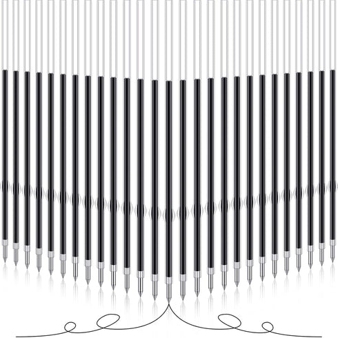 Outus 60 Pcs 0.7 mm Black Retractable Pen Refills Bulk for Click Ballpoint Pens, School Office Supplies