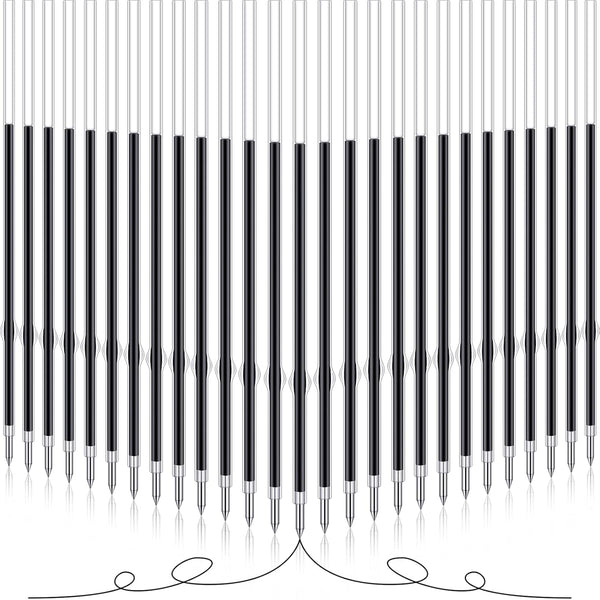 Outus 60 Pcs 0.7 mm Black Retractable Pen Refills Bulk for Click Ballpoint Pens, School Office Supplies