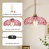 Dimmable QIYIZM Pink Plug in Pendant Light Hanging Lights with Plug in Cord Boho Hanging Lamp Glass Gold Mid Century