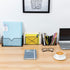MyGift Magnetic Office Supplies Storage Organizer Baskets, Industrial Matte Black Metal Wire Mesh Mail Slot, 4 Piece Set