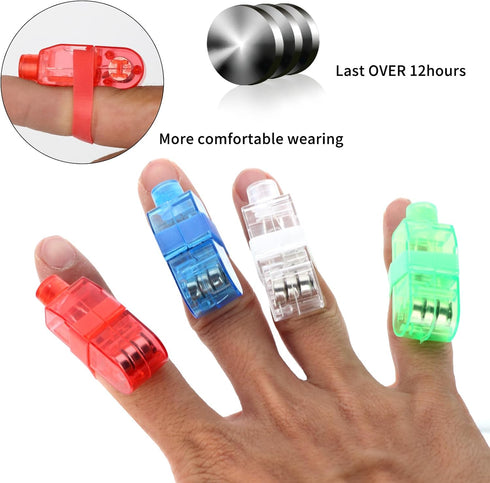 VETE 60Pcs LED Finger Lights Flashlights for Kids Glow Party Favors Birthday Christmas Halloween Supplies