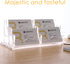 SANRUI Clear Horizontal Business Card Holder Stand - Acrylic Desktop Display Organizer for 240 Cards, 2 Tier 4 Pocket