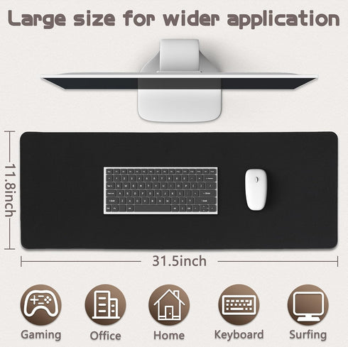 Yuhijoy (31.5 11.8inch) Mouse Pad Gaming - Desk Mat for Keyboard and Mouse - Black Large Mouse Pad for Desk, Mousepad x