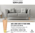 La Vane 4 inch Set 4 5/16 Inch Ash Wood Furniture Legs with Gold Caps, of Mid-Century Modern Tapered Varished Wooden