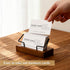 Bershaker 2 Pack Wood Business Card Holder for Desk, Wooden Business Name Card Display Stand Postcard Holder for Office