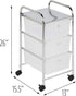 Honey-Can-Do 3-Drawer Plastic Storage Cart on Wheels, Silver