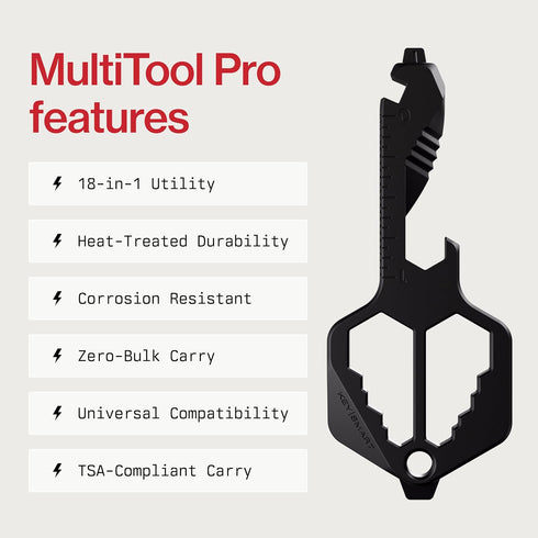 18-in-1 3 Pack KeySmart Multitool Pro - Multifunction Key Shaped Tool Pocket Multi-Tool Key Chain Bottle Opener
