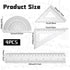 QfwdfcTrenz 4 Set 8 Inch Pcs Transparent Plastic Ruler Kit, Math Geometry with Straight Rulers, Triangular Ruler