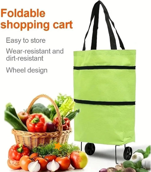 Amaping Shopping Grocery Bag with Wheels Rolling Tote Bag Carry on Luggage Bag Reusable Shopping Bags Travel Bag Duffel