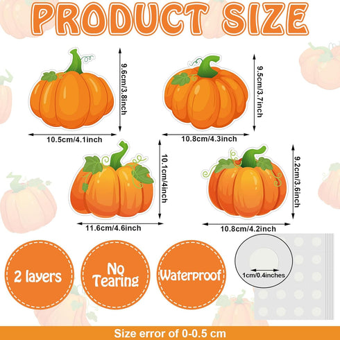 Zhanmai 60 Pieces Pumpkin Cutouts - Fall Classroom Bulletin Board Decorations for Thanksgiving Halloween Decor