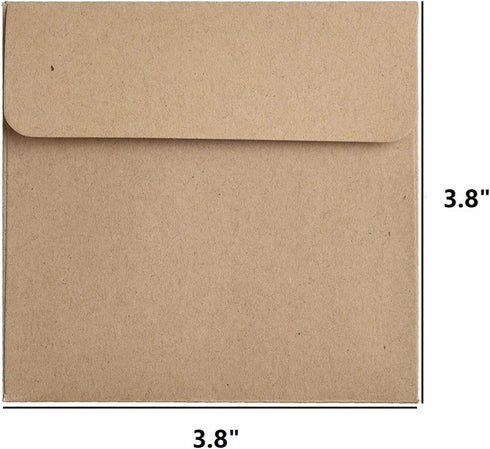 BCP 50 Pieces Small Kraft Coin Envelopes, Grocery Bag, Jewelry Gift Bags, 3.8 x 3.8 Inches
