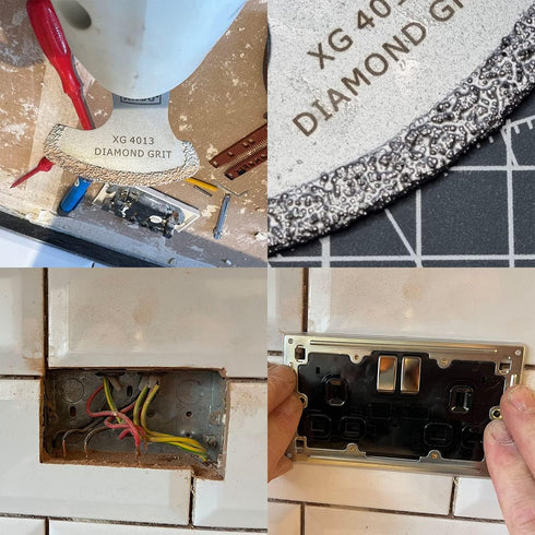 4 Pcs Diamond Oscillating Multi Tool Blades for Removing Grit Grout