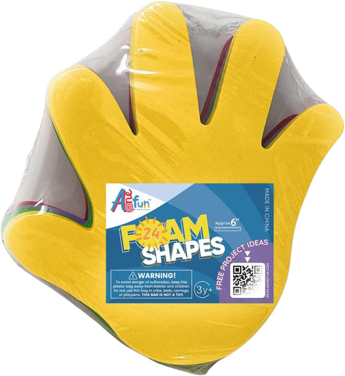 Foam Handprint Cut Outs, Hand Decoration Bulletin Board Cut Outs, 6" Medium Large Die Cut Shapes, 24 Pcs