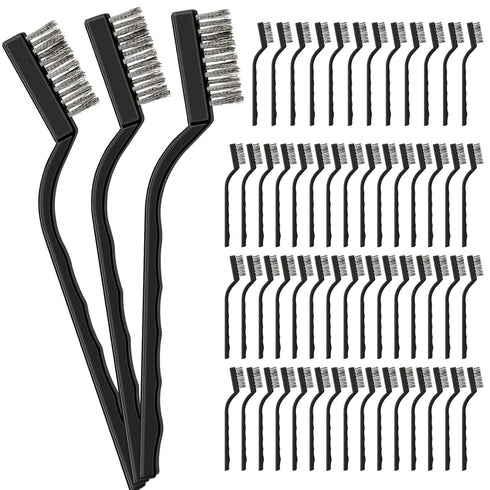 60 Pcs Mini Wire Brush Set Stainless Steel Wire Bristle Scratch Brush