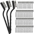 60 Pcs Mini Wire Brush Set Stainless Steel Wire Bristle Scratch Brush