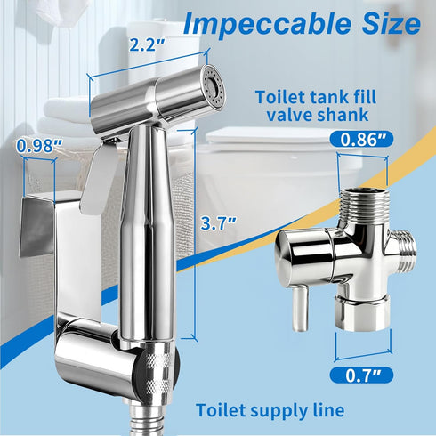 Neween Handheld Toilet Bidet Sprayer for Toilet-Adjustable Water Pressure Control with Bidet Hose for Feminine Wash