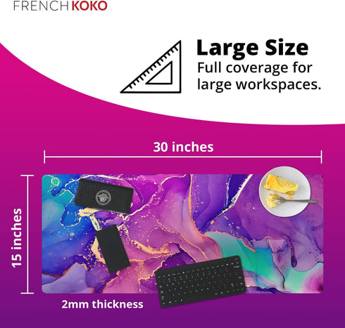 French Koko Large Mouse Pad, Desk Mat, Keyboard Pad, Desktop Home Office Decor, Cute Extended Laptop Protector