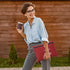 Money Bag with Lock and 2 Keys, 11.4*8.3inch Canvas Documents Bag for Cash, Business Personal, Red